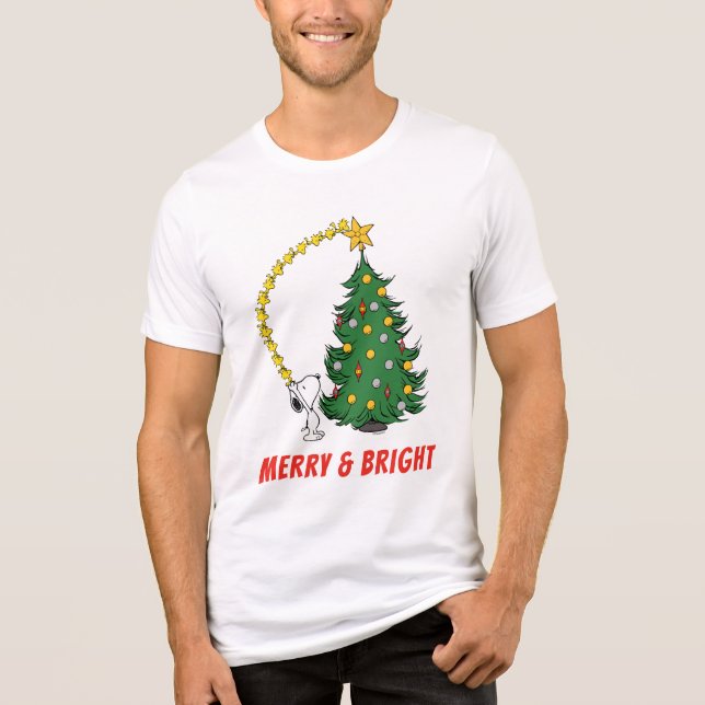 Peanuts | Holiday Tree Trimming Tri-Blend Shirt (Front)