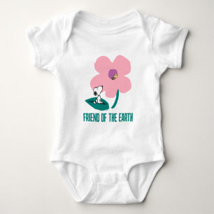 Peanuts   Illustrating Nature Pink Flower Baby Bodysuit