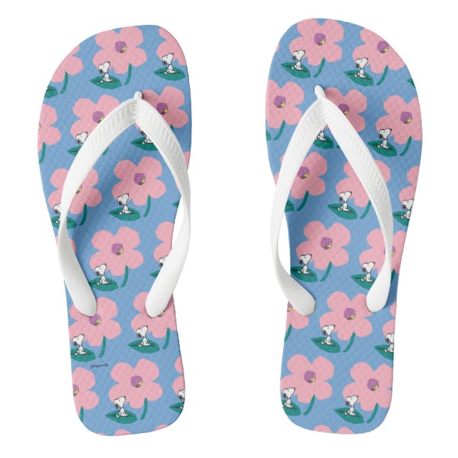 Peanuts | Illustrating Nature Pink Flower Flip Flops (Footbed)