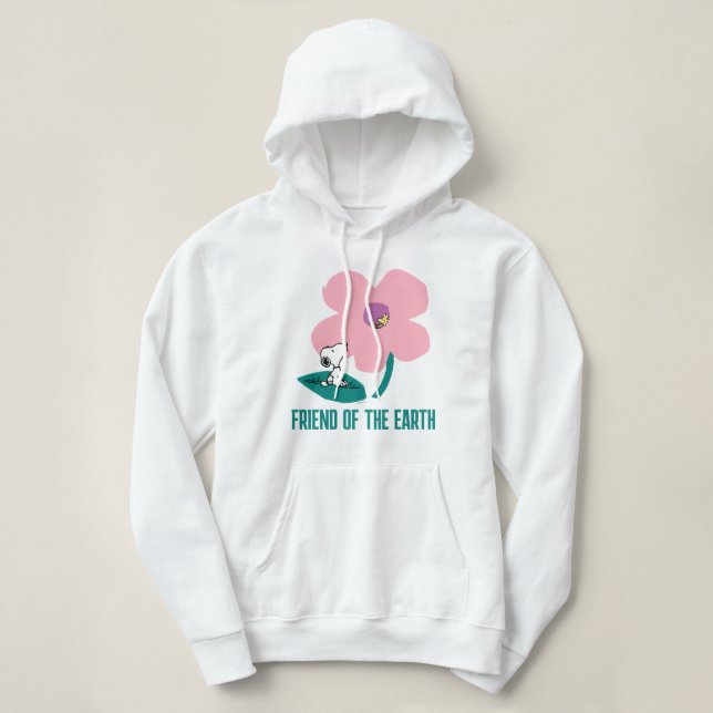 Peanuts | Illustrating Nature Pink Flower Hoodie (Design Front)