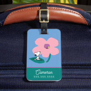 Peanuts Illustrating Nature Pink Flower Luggage Tag
