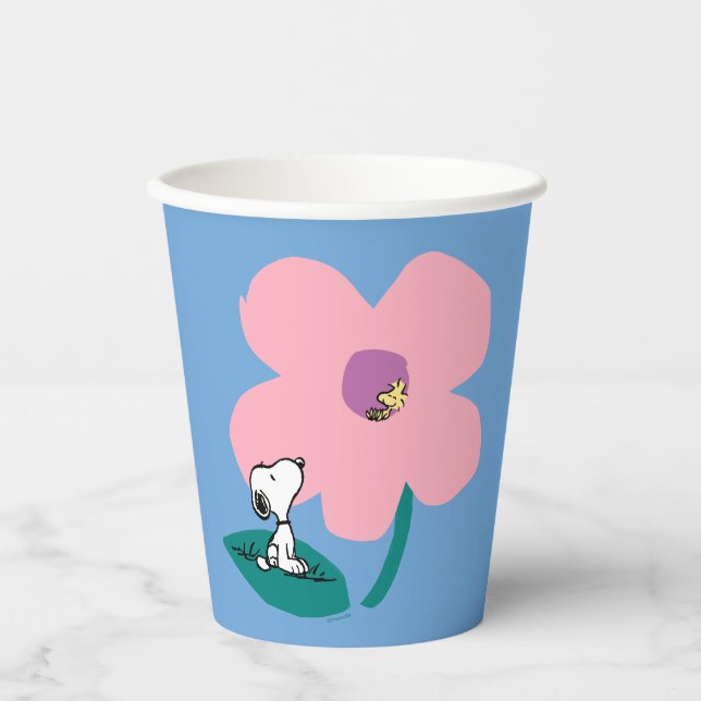 Peanuts | Illustrating Nature Pink Flower Paper Cups (Front)