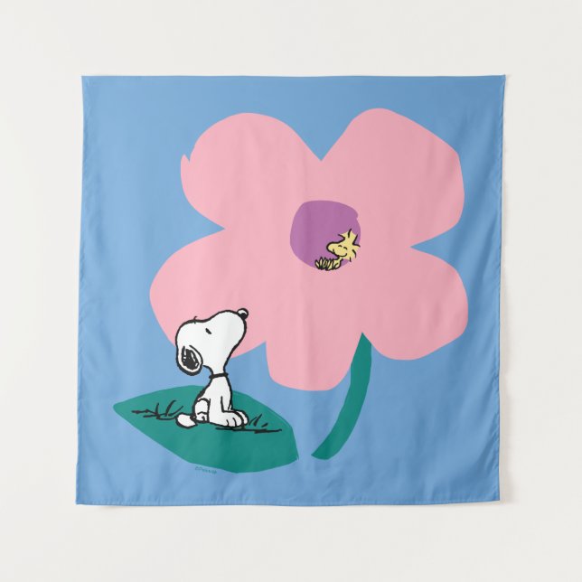 Peanuts | Illustrating Nature Pink Flower Tapestry (Front)