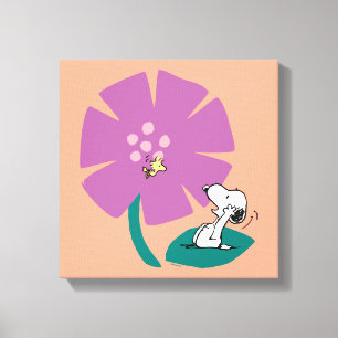 Peanuts   Illustrating Nature Purple Flower Canvas Print