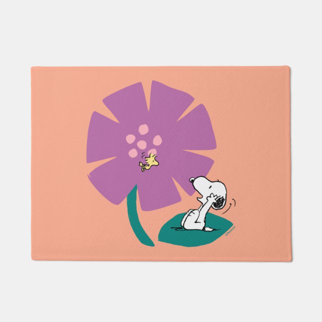 Peanuts | Illustrating Nature Purple Flower Doormat (Front)
