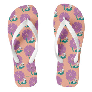 Peanuts   Illustrating Nature Purple Flower Flip Flops