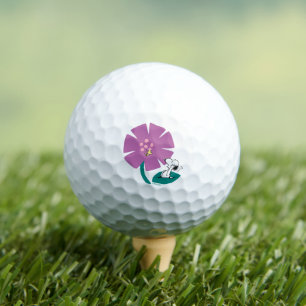 Peanuts   Illustrating Nature Purple Flower Golf Balls