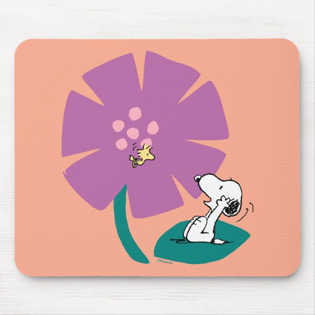 Peanuts | Illustrating Nature Purple Flower Mouse Pad (Front)