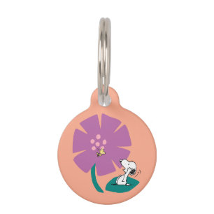 Peanuts Illustrating Nature Purple Flower Pet Tag