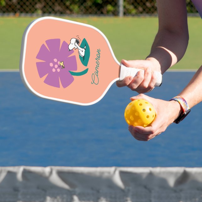 Peanuts | Illustrating Nature Purple Flower Pickleball Paddle (Insitu)
