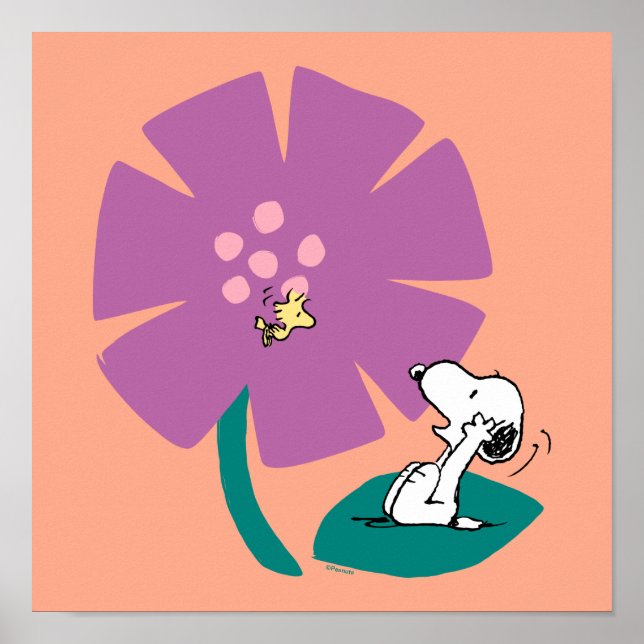 Peanuts | Illustrating Nature Purple Flower Poster (Front)