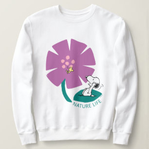 Peanuts   Illustrating Nature Purple Flower Sweatshirt
