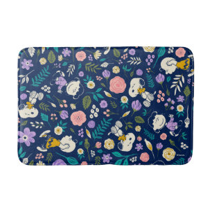 Peanuts In Bloom Pattern Bath Mat