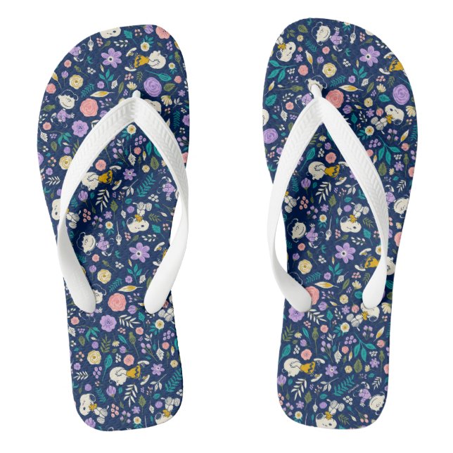 Peanuts In Bloom Pattern Flip Flops (Footbed)