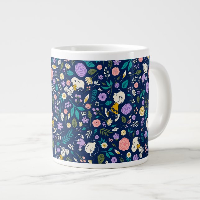 Peanuts In Bloom Pattern Large Coffee Mug (Front Right)