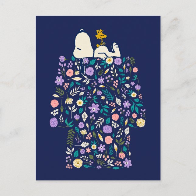 Peanuts In Bloom | Snoopy's Doghouse Postcard (Front)