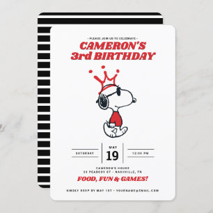 Peanuts Joe Cool Invitation d'anniversaire