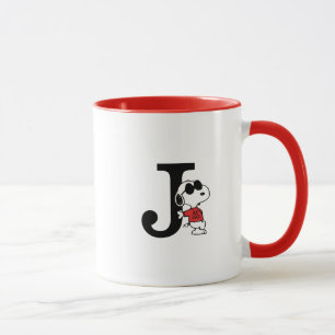 Peanuts   "Joe Cool" Standing   Monogram J Mug