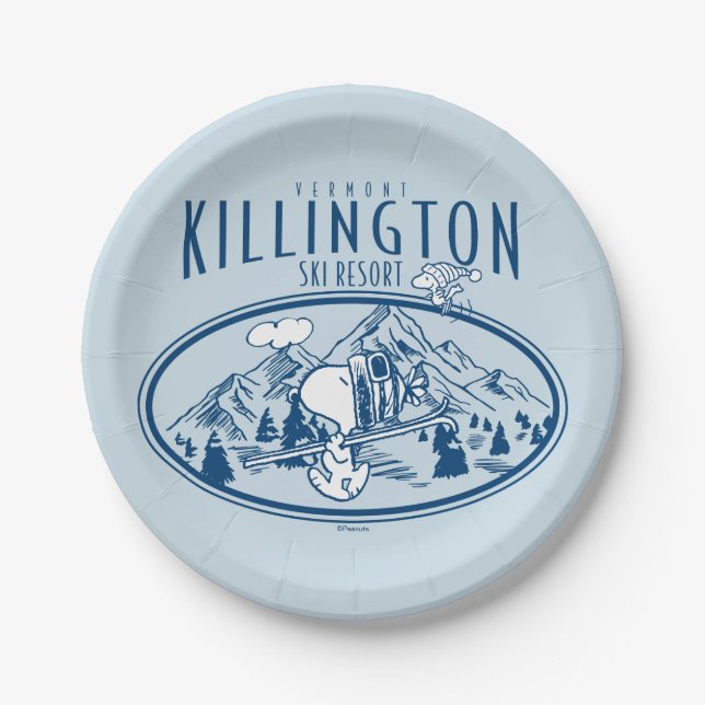 Peanuts | Killington Ski Resort Vermont Paper Plate (Front)