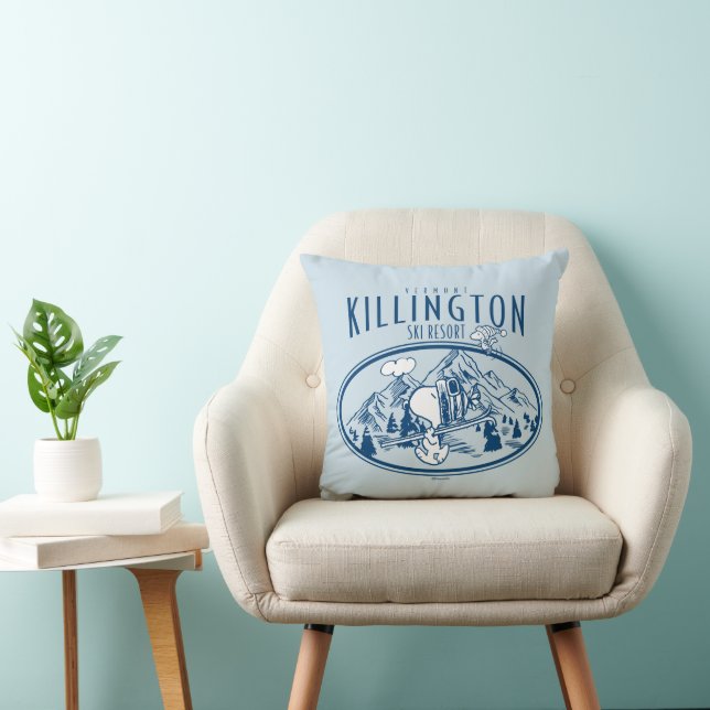 Peanuts | Killington Ski Resort Vermont Throw Pillow (Chair)