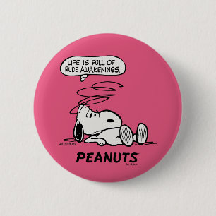 Peanuts   Life is Full of Rude Awakenings 2 Inch Round Button