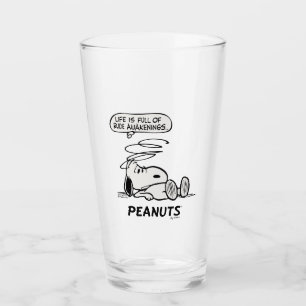 Peanuts Life is Full of Rude Awakenings Glass