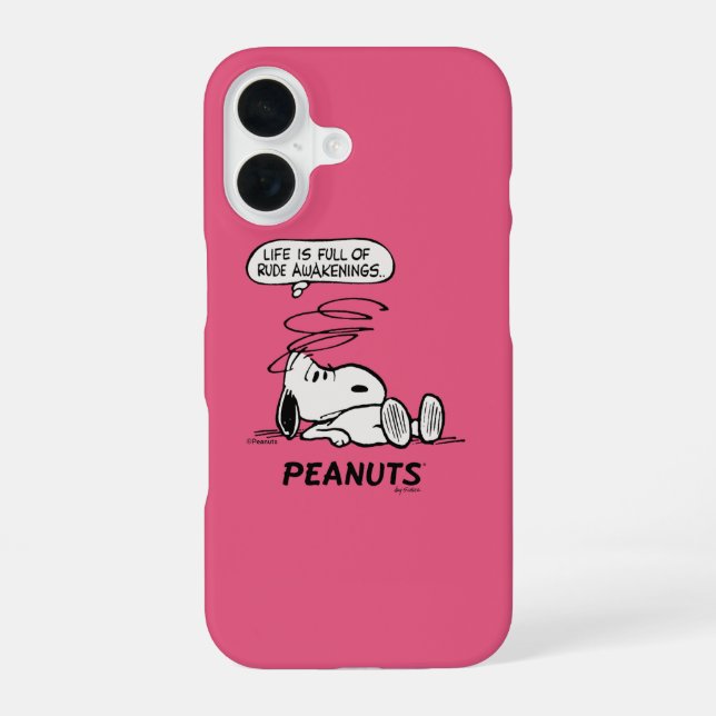 Peanuts | Life is Full of Rude Awakenings iPhone 16 Case (Back)