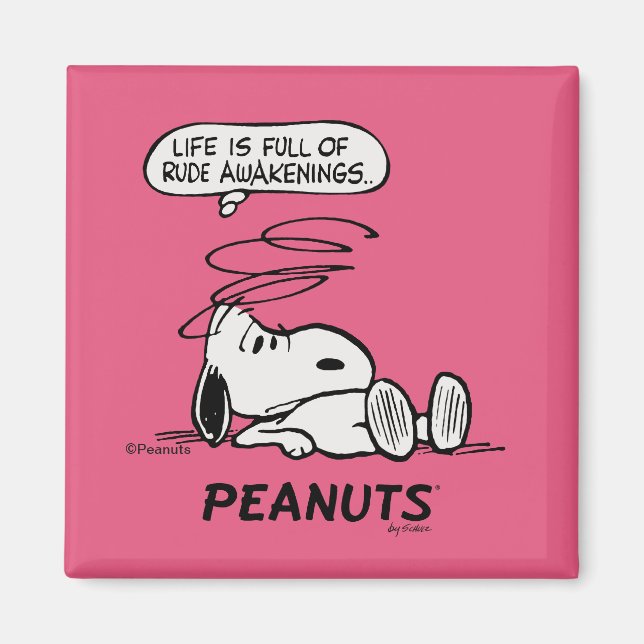 Peanuts | Life is Full of Rude Awakenings Magnet (Front)