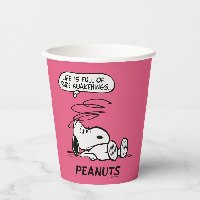 Peanuts | Life is Full of Rude Awakenings Paper Cups (Front)