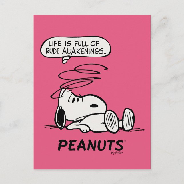 Peanuts | Life is Full of Rude Awakenings Postcard (Front)