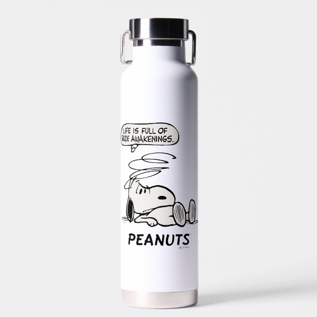 Peanuts | Life is Full of Rude Awakenings Water Bottle (Front)