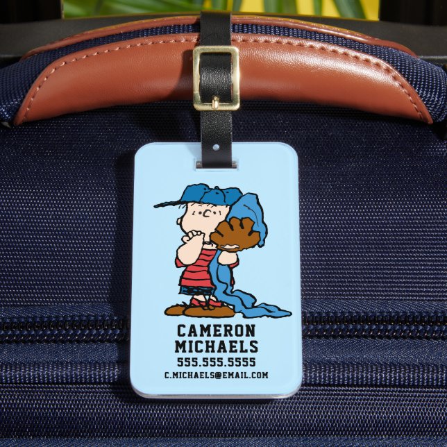 Peanuts | Linus In His Baseball Gear Luggage Tag (Front Insitu 2)