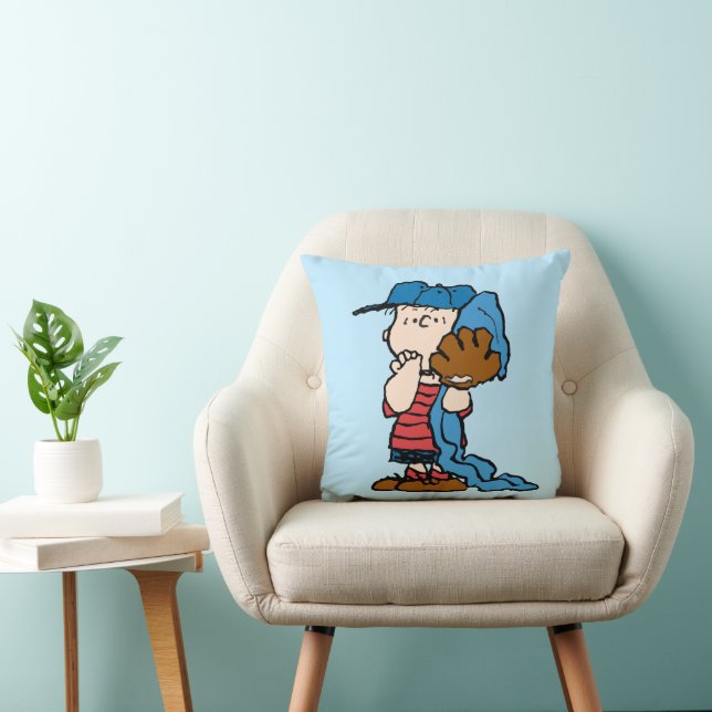 Peanuts | Linus In His Baseball Gear Throw Pillow (Chair)