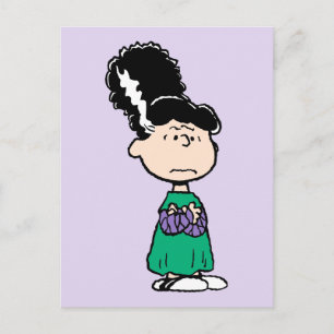 Peanuts Lucy Bride Of Frankenstein Halloween Postcard