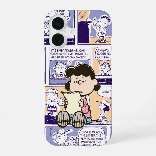 Peanuts | Lucy Comic Pattern iPhone 16 Case (Back)
