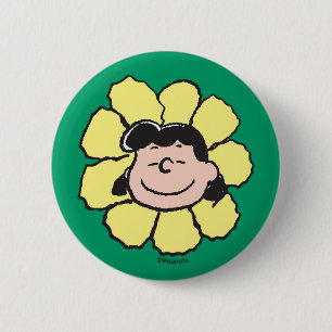Peanuts   Lucy Flower 2 Inch Round Button