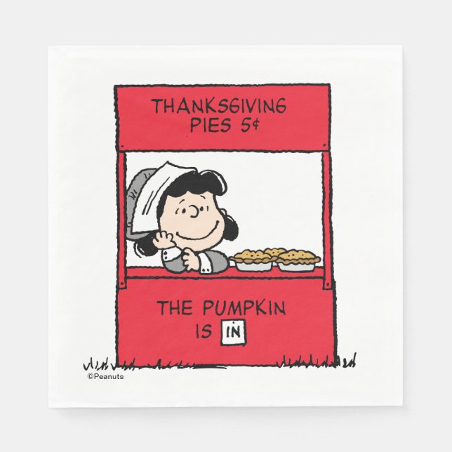 Peanuts | Lucy Pilgrim Pie Stand Napkin (Front)