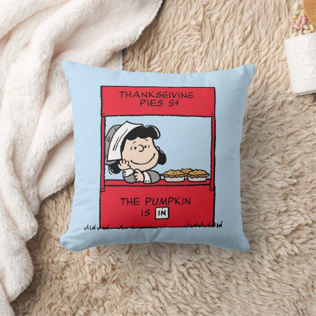 Peanuts | Lucy Pilgrim Pie Stand Throw Pillow (Blanket)