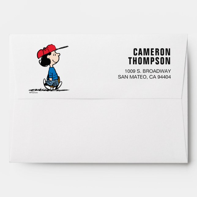 Peanuts | Lucy Playing Baseball Envelope (Back (Top Flap))