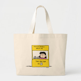 Peanuts Lucy & the Doctor Is In Large Tote Bag