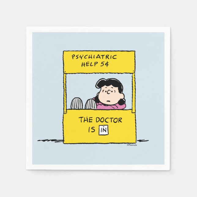 Peanuts | Lucy & the Doctor Is In Napkin (Front)