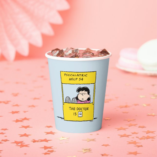 Peanuts | Lucy & the Doctor Is In Paper Cups (Insitu)