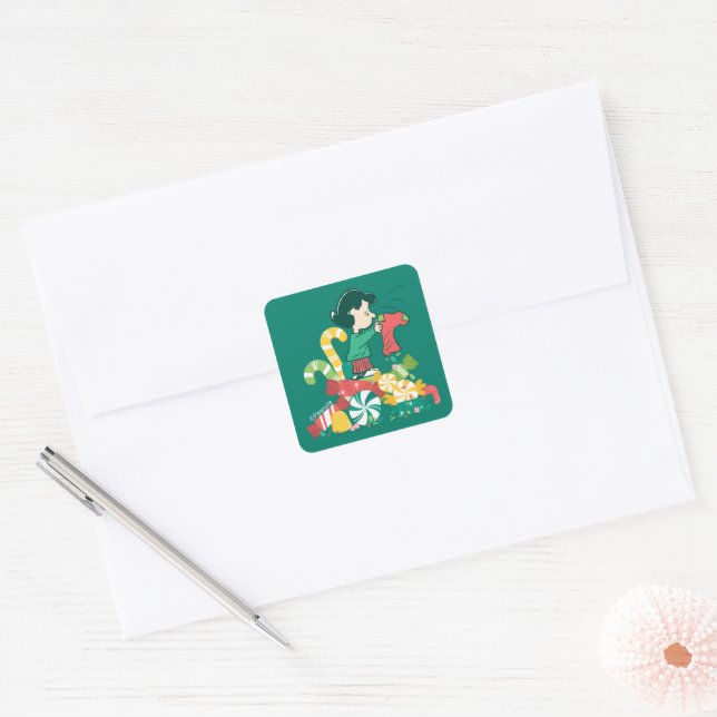 Peanuts | Lucy the More the Merrier Square Sticker (Envelope)