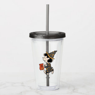 Peanuts Lucy Witch Costume Halloween Acrylic Tumbler