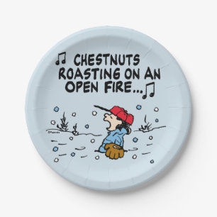 Peanuts   Lucy's Chestnuts Roasting Paper Plate