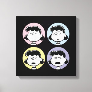 Peanuts   Lucy's Faces Canvas Print