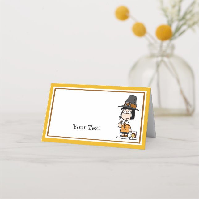Peanuts | Marcie Thanksgiving Dinner Place Card (Front)