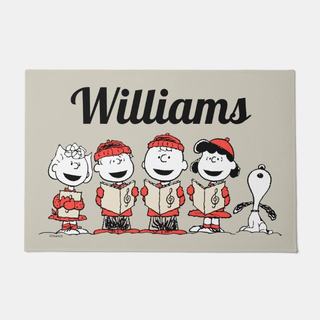 Peanuts | Merry Christmas | Add Your Name Doormat (Front)