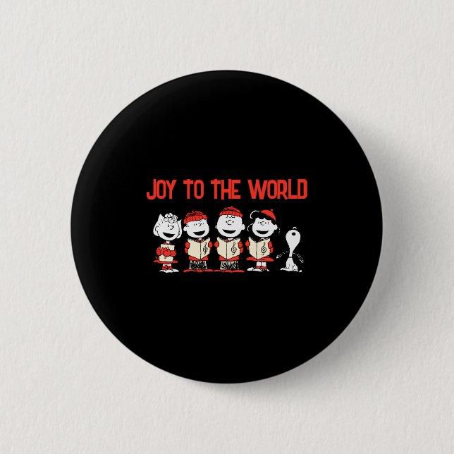 Peanuts Merry Christmas Holiday Choir _1  2 Inch Round Button (Front)