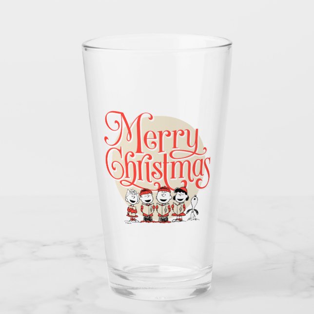 Peanuts | Merry Christmas Holiday Choir Glass (Front)